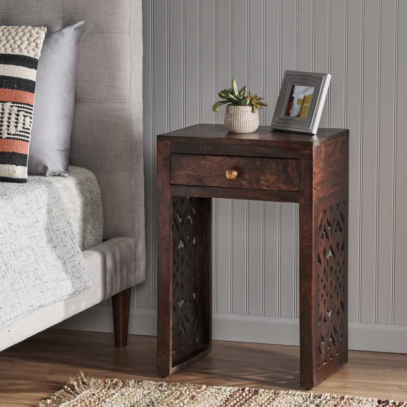 Christopher Knight Home Annabelle Mango Wood Bedside Table, Brown