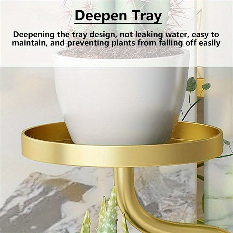 5-Tier Metal Plant Stand with Deep Tray - Heavy Duty, Easy-Move Wheels, Ideal for Indoor & Outdoor Plants, Office & Garden Decor