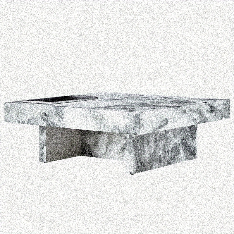 Modern Practical Coffee Table in Black and White Imitation Marble Pattern. Ideal for Living Room, Bedroom and Office. Sturdy Construction, Stylish Design. 31.4"* 31.4"* 12". Adds Elegance and Natural Fashion to Your Space.