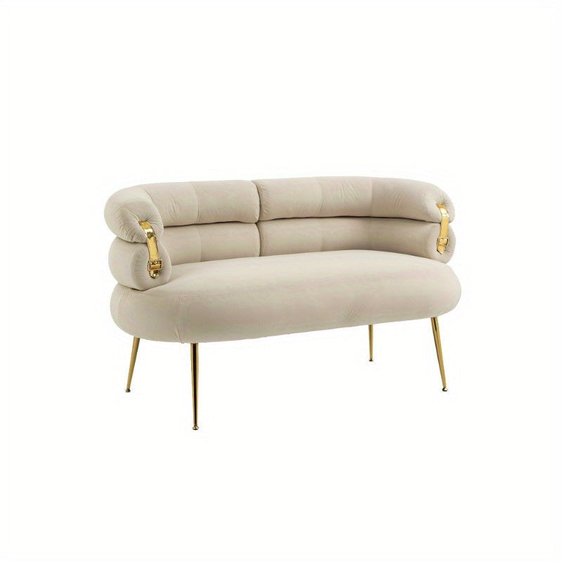 Accent Chair, Leisure Chair with Golden Feet for Living Room, Bedroom and Office, Comfortable and Stylish, Durable and Stable, Space-Saving Design, Modern and Elegant