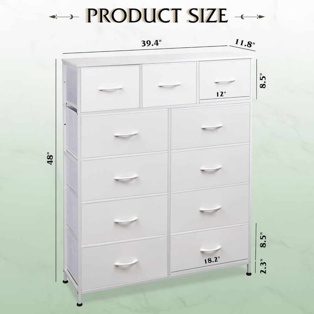 Tall Dresser for Bedroom Fabric Dresser Storage Tower Dresser & Chest of Drawers Organizer Unit with 11 Drawers Storage