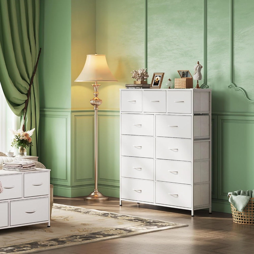 Tall Dresser for Bedroom Fabric Dresser Storage Tower Dresser & Chest of Drawers Organizer Unit with 11 Drawers Storage