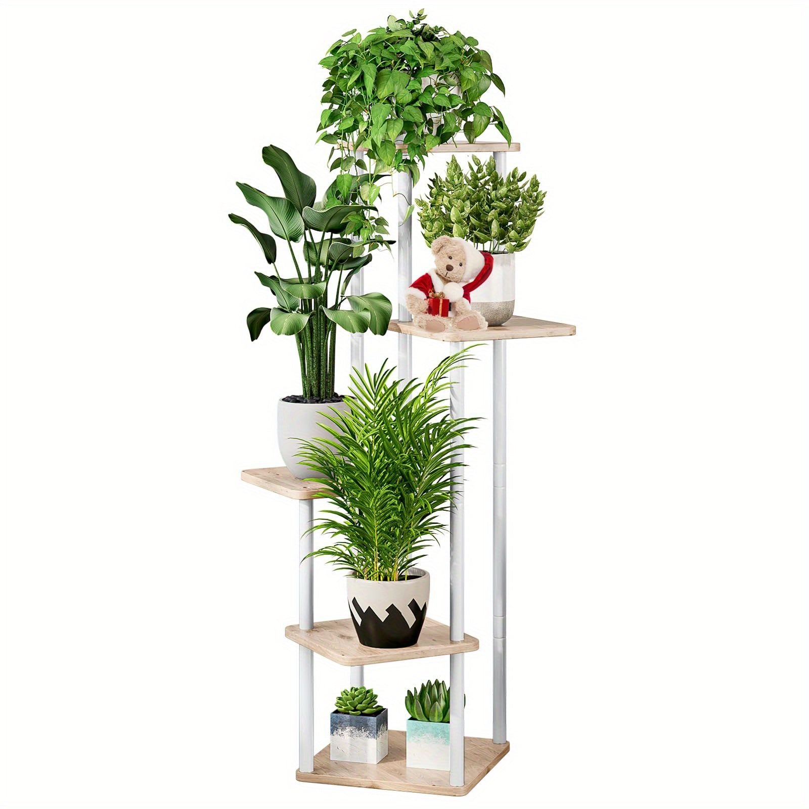 Plant Stand 5 Tier Indoor Metal Flower Shelf for Multiple Plants Corner Tall Flower Holders for Patio Garden Living Room Balcony Bedroom