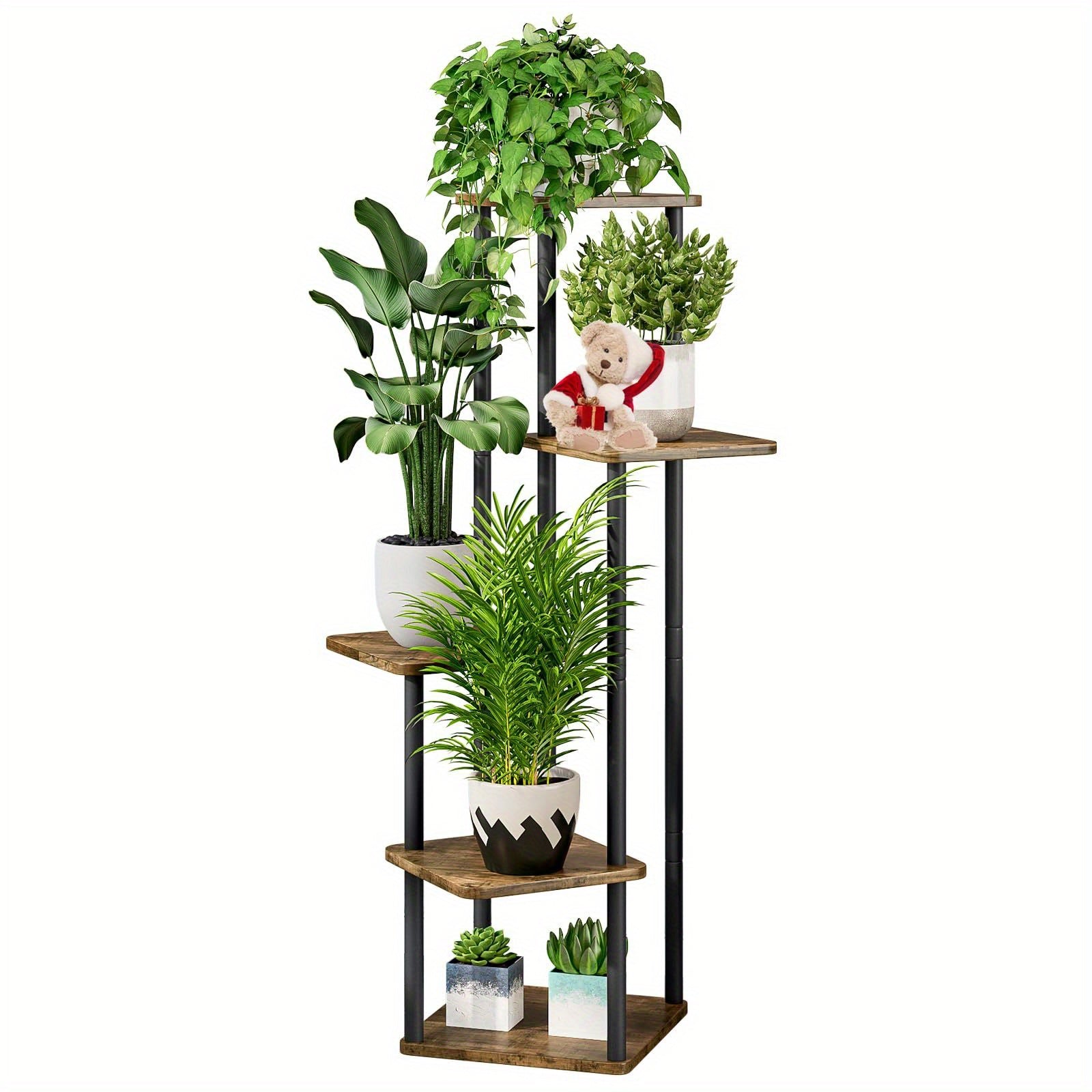 Plant Stand 5 Tier Indoor Metal Flower Shelf for Multiple Plants Corner Tall Flower Holders for Patio Garden Living Room Balcony Bedroom