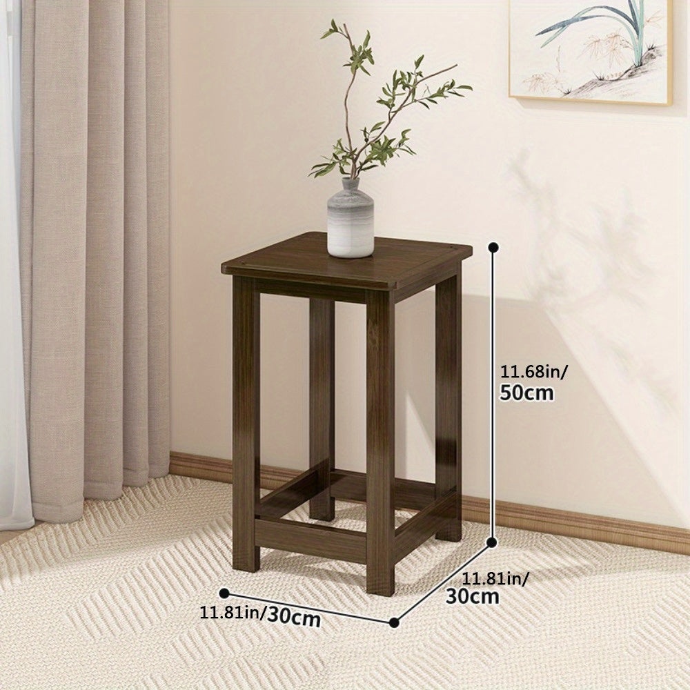 1pc Bamboo Plant Stand, 1-Tier Indoor Corner Shelf for Plants, Outdoor Square Flower Pot Holder for Patio, Balcony, Garden, Living Room, Plant Shelf, Corner Plant Holder