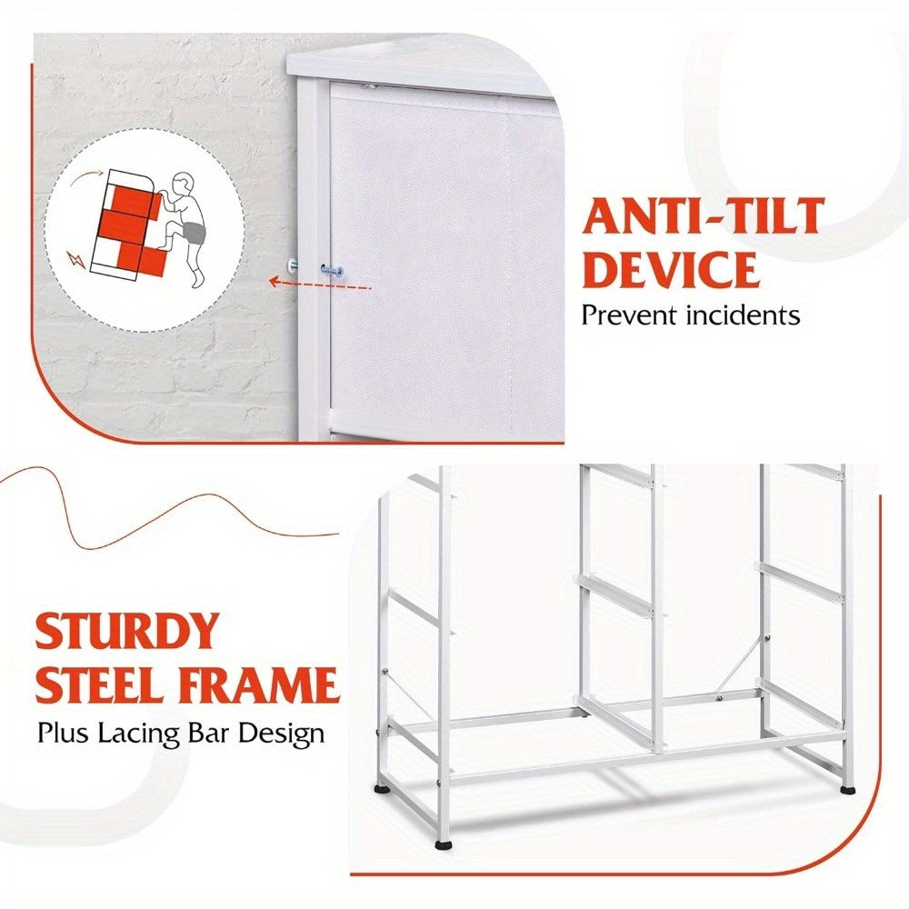 Fabric Dresser for Bedroom 6 Drawer Double Dresser Storage Tower with Fabric Bins Chest of Drawers for Closet Living