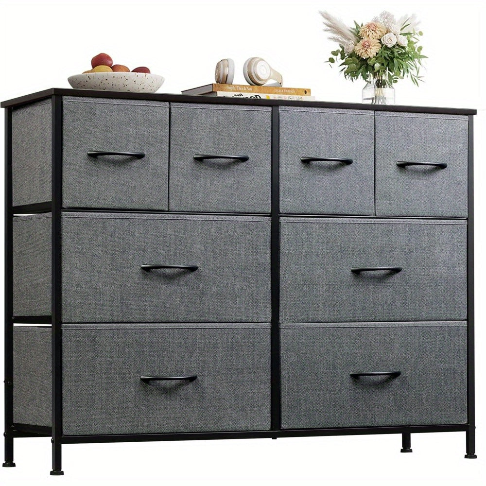 Dresser for Bedroom with 8 Drawers Wide Fabric Dresser for Storage and Organization Bedroom Dresser Chest of Drawers