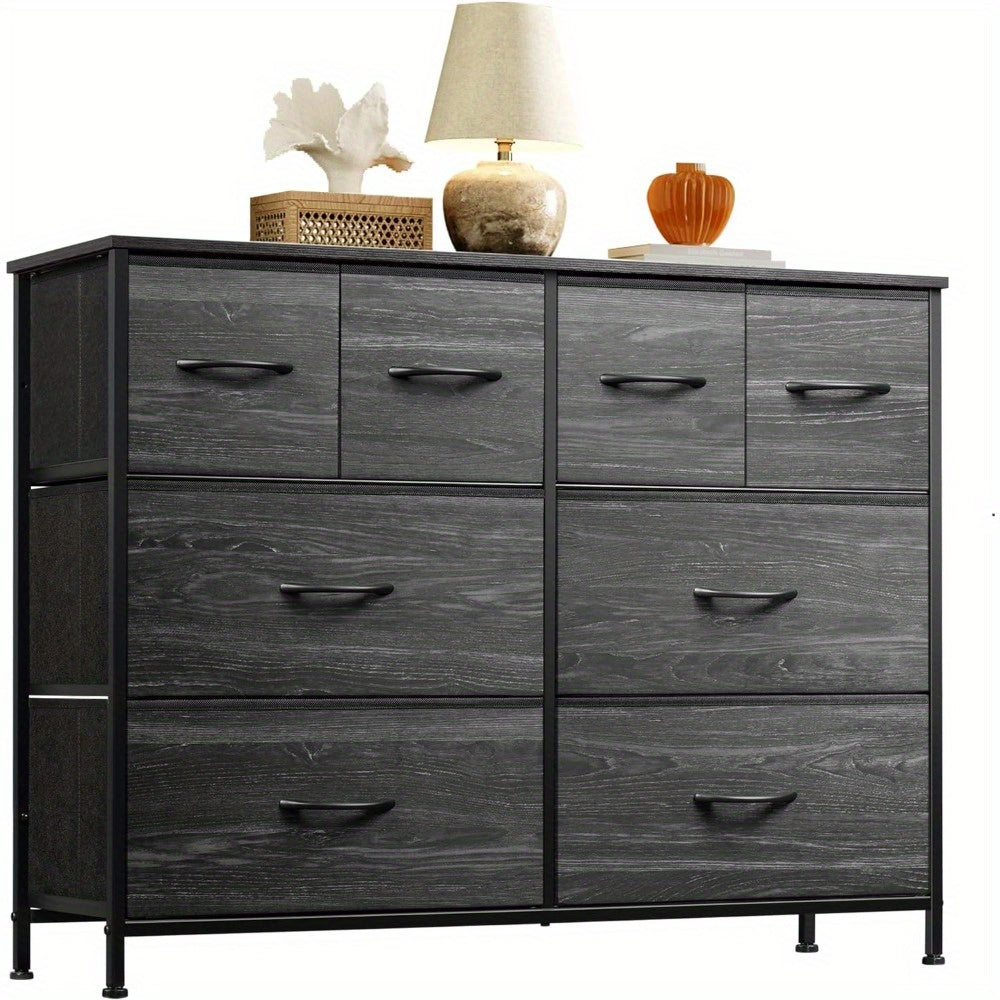 Dresser for Bedroom with 8 Drawers Wide Fabric Dresser for Storage and Organization Bedroom Dresser Chest of Drawers