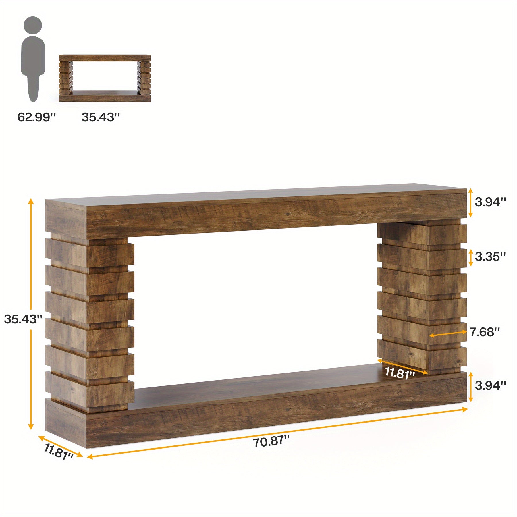 70.8 inch console table, wooden rectangular sofa table