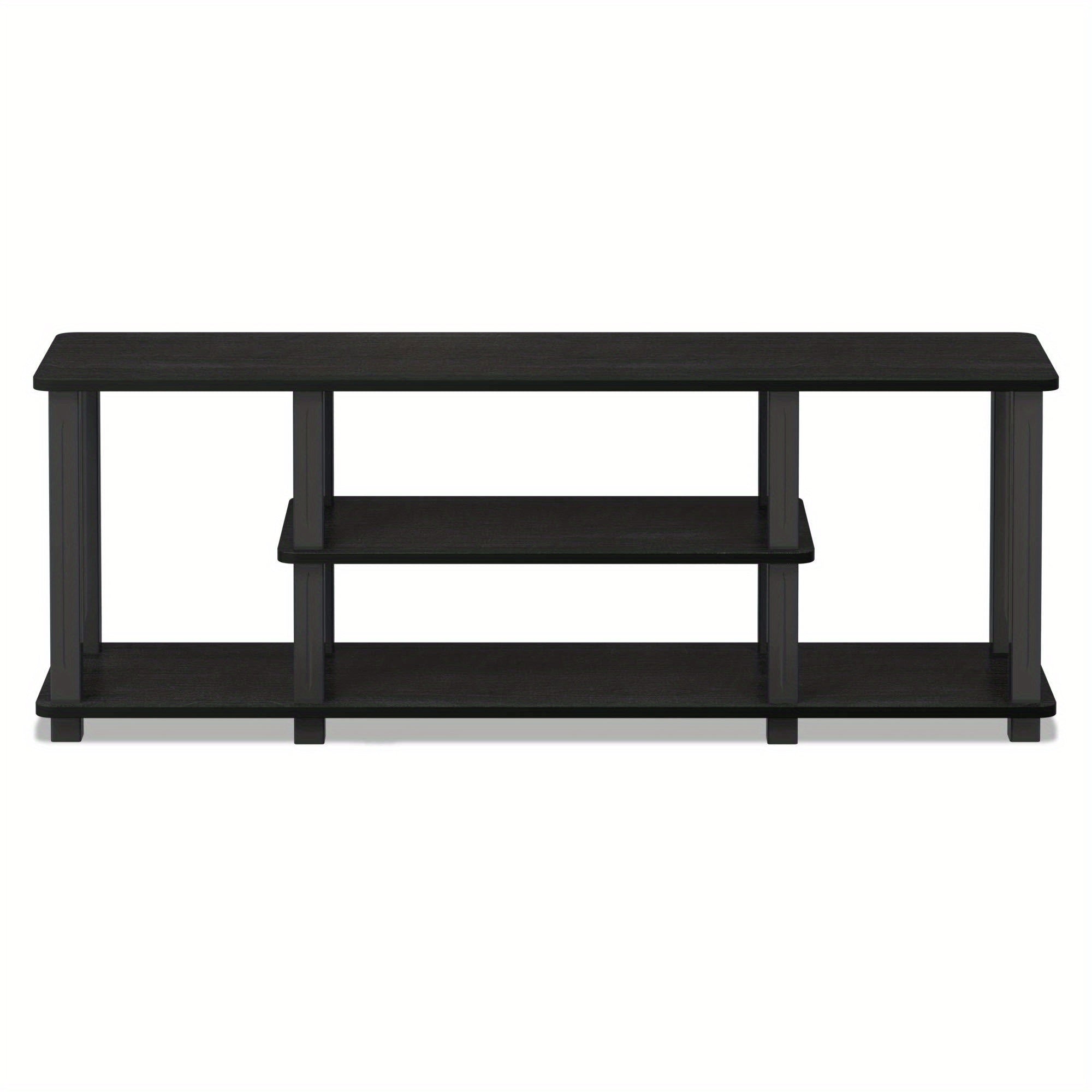 20 Pounds Turn-N-Tube No Tools 3D 3-Tier Entertainment TV Stand up to 50 inch TV, Square Tubes, Americano/ Black