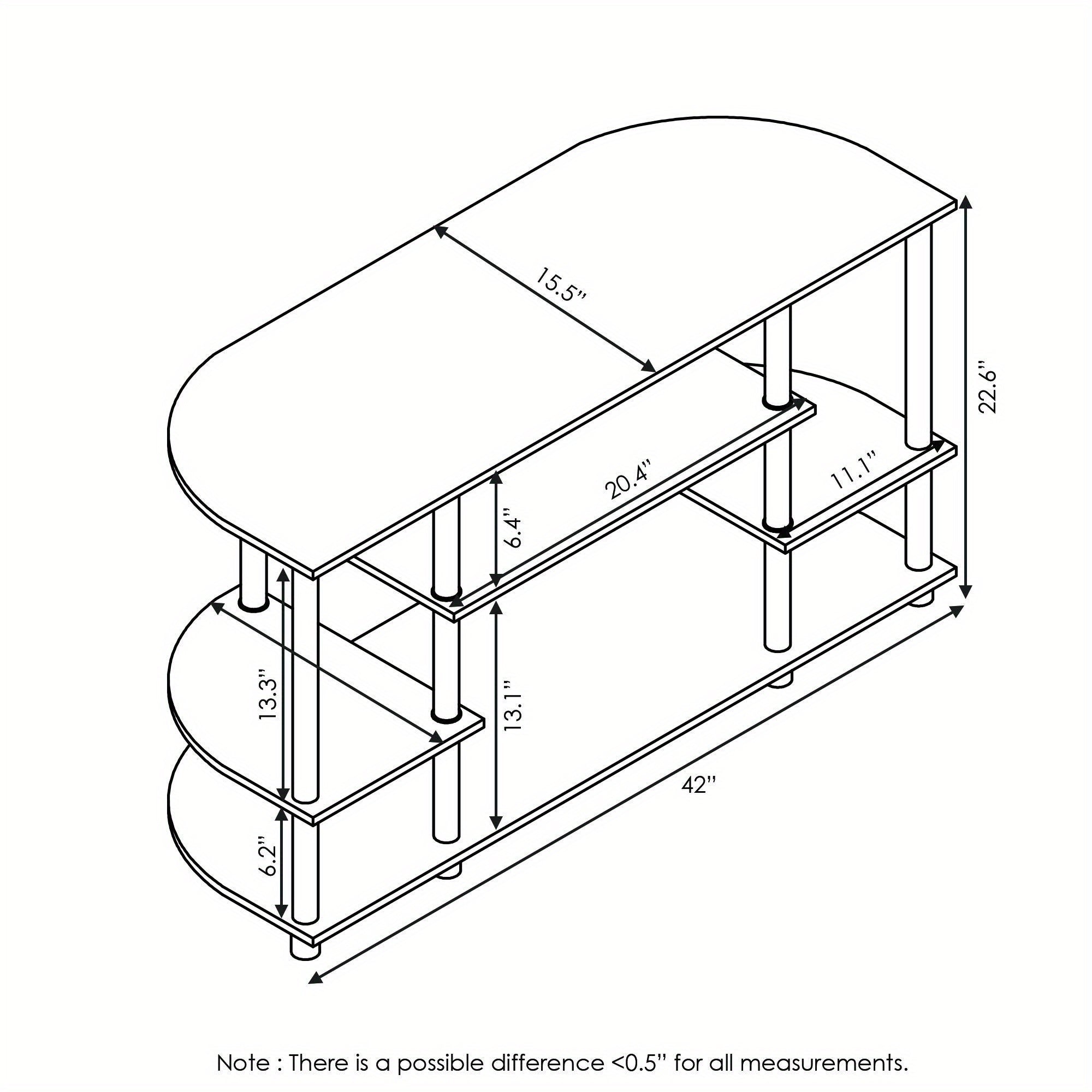 Simple Design Corner TV Stand, French Oak Grey/ Black, Space-Saving TV Unit, Modern Living Room Furniture, Easy Assembly