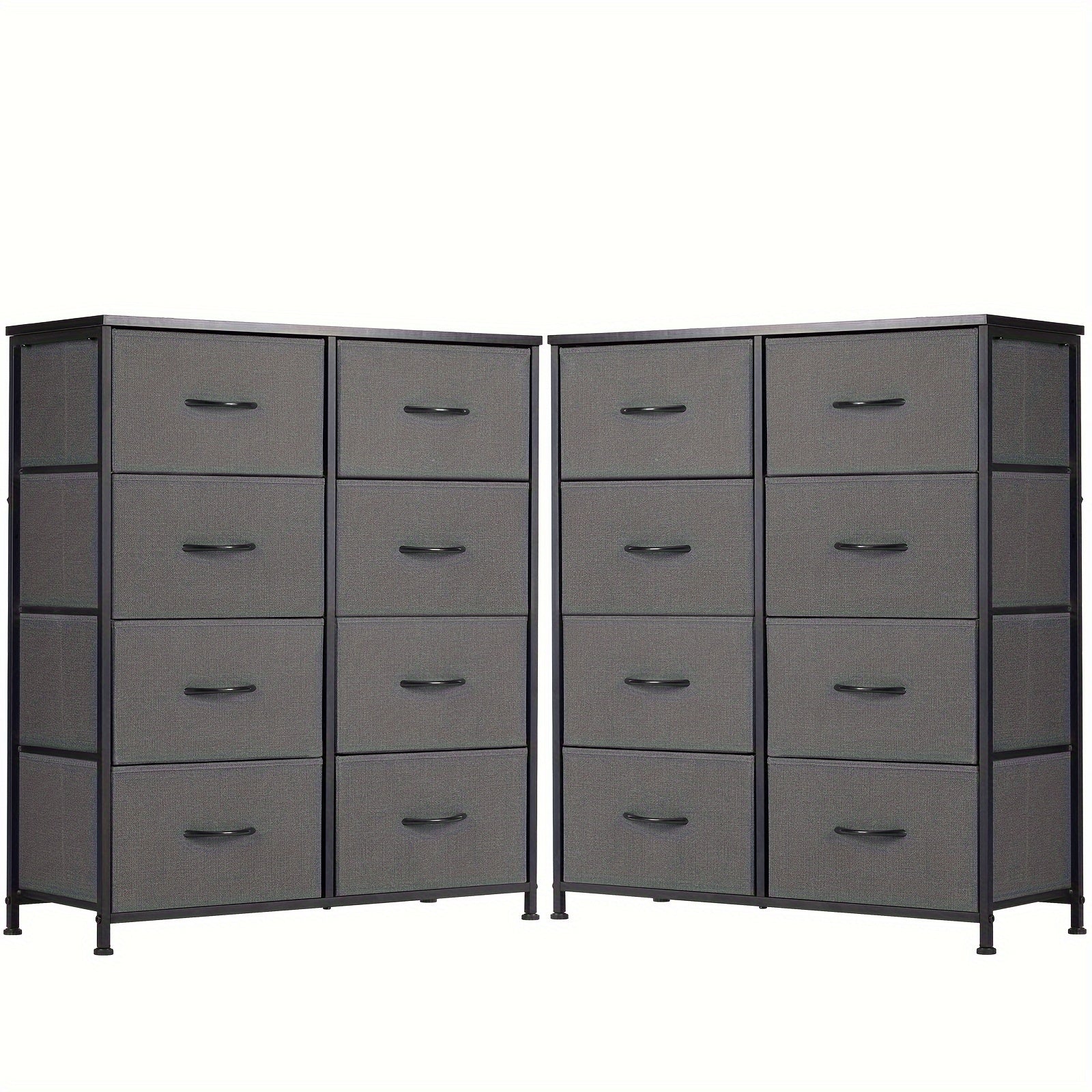 1 Or 2-piece 8-drawer Dresser With Metal Frame, High Feet, Can Be Mounted On The Floor Or Fixed To The Wall, Save Space, Quick Storage, Suitable For Indoor Use, Bedroom Storage