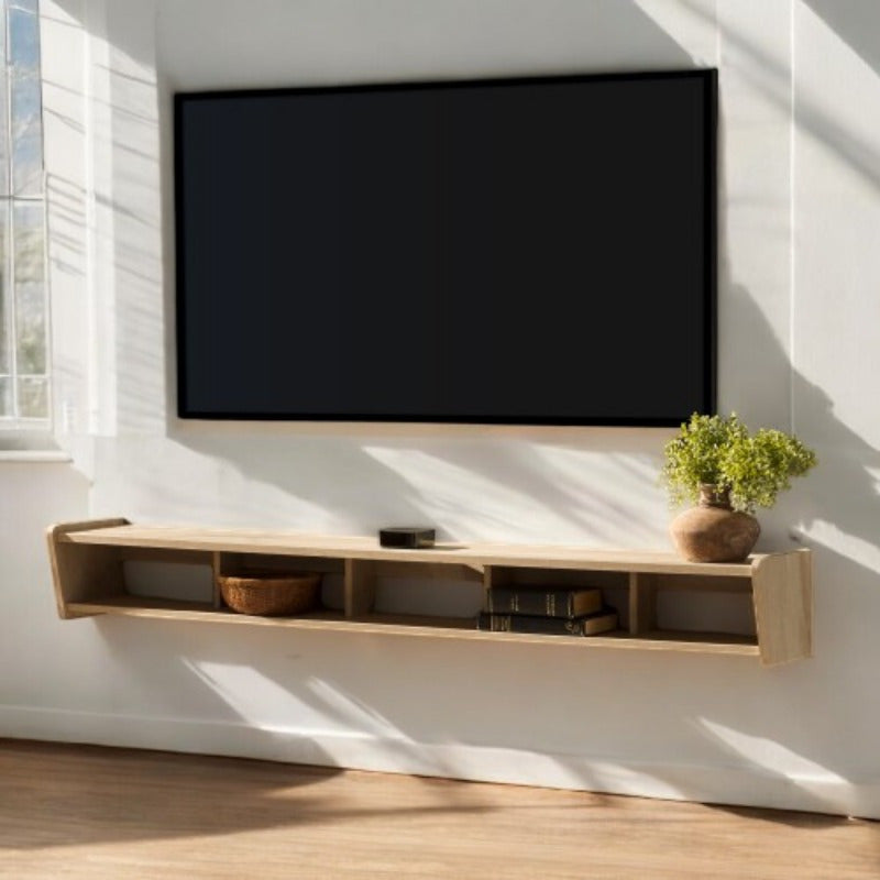 Coastal Modern Wall Mounted TV Stand, Space Saving and Stylish for Your Home Entertainment