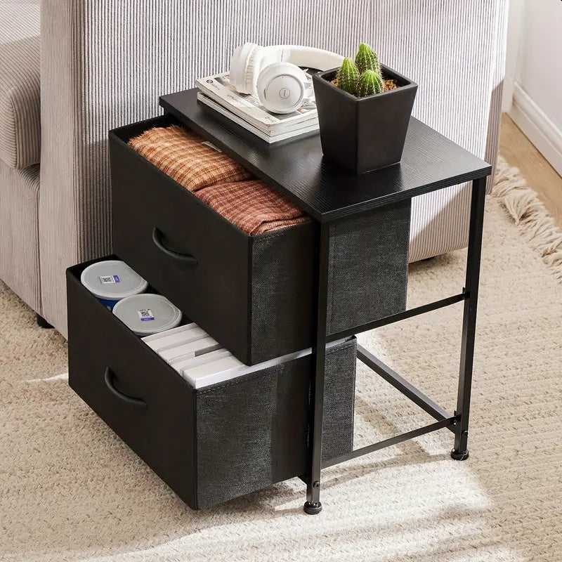 10 Drawer Storage Cabinet And 2-drawer Bedside Table, Single Item And Combination, Sturdy Wooden Top And Metal Frame, Sturdy And Durable, Suitable For Home Storage And Office Storage