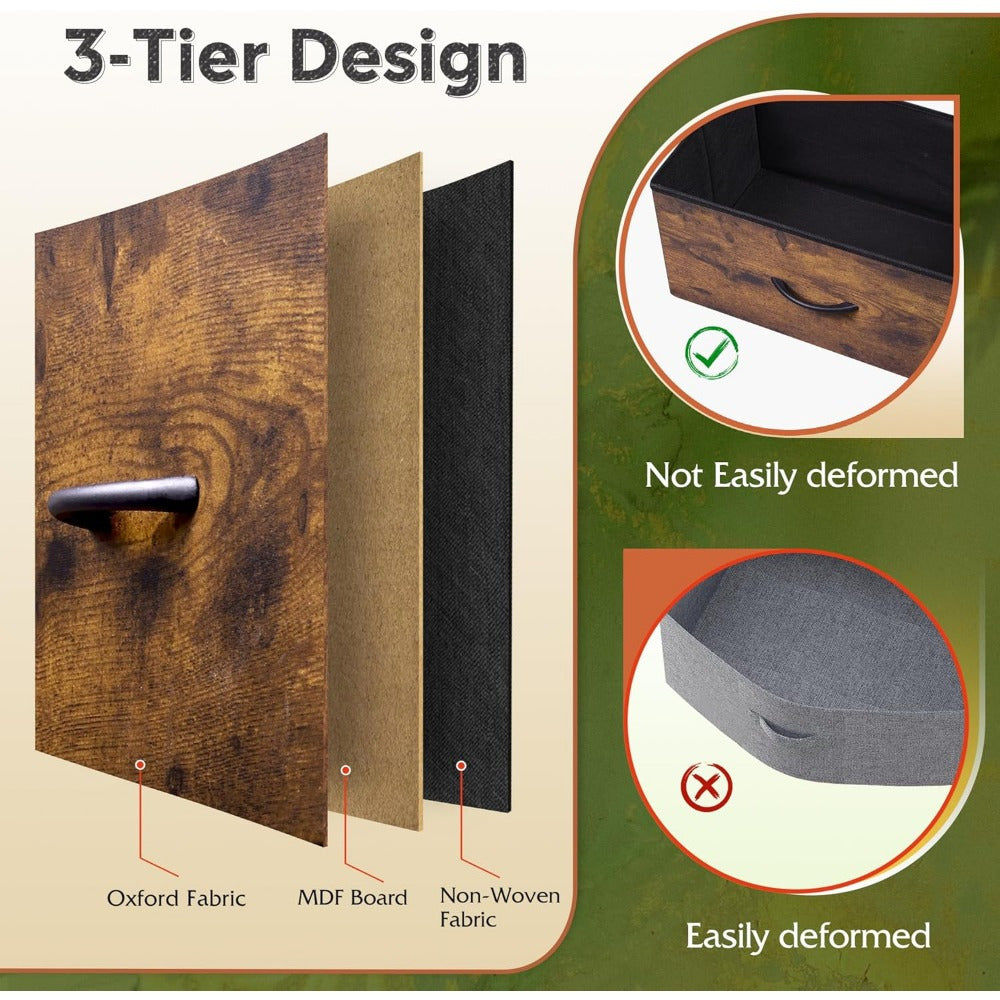 Tall Dresser for Bedroom Furniture Fabric Dressers Storage Tower with 15 Deep Drawers Chest of Drawers Organizer Unit