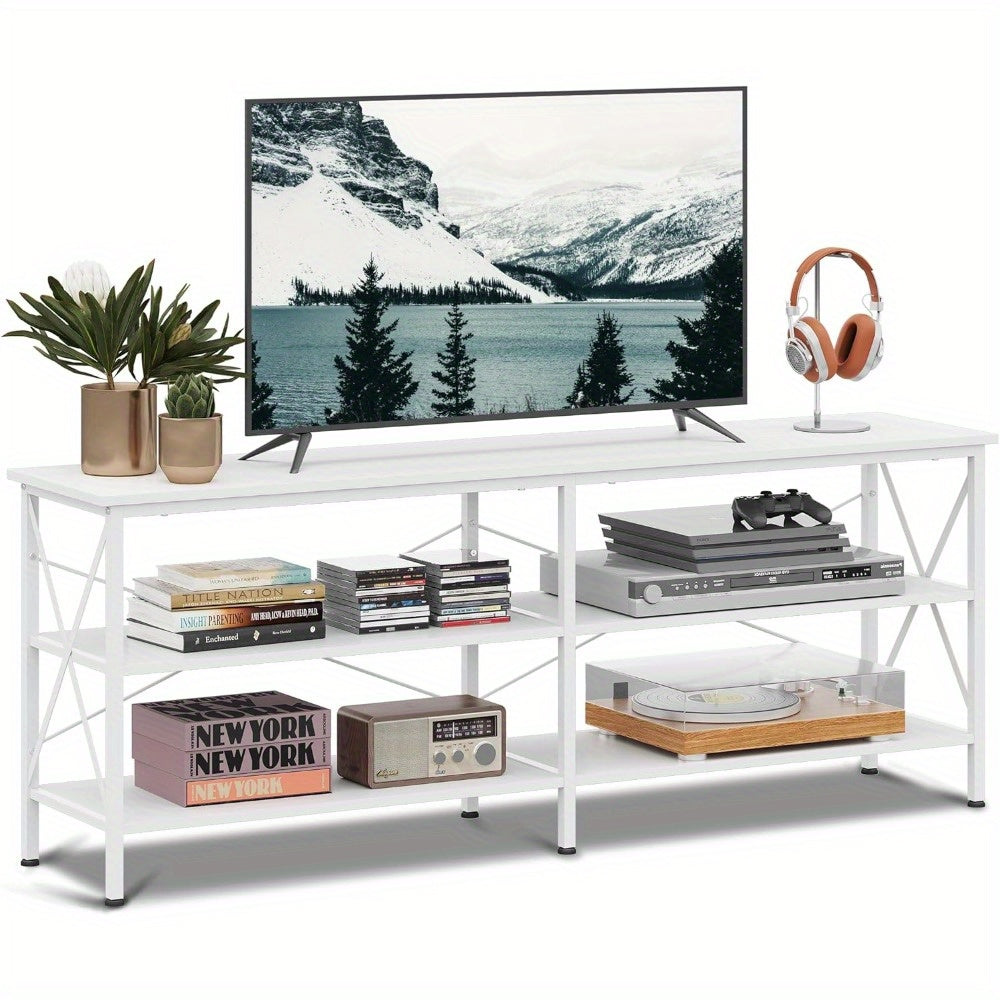 TV Stand up to 70 Inch TV, 63" Entertainment Center, TV Media Console with 3-Tier Storage Shelves for Living Room and Bedroom