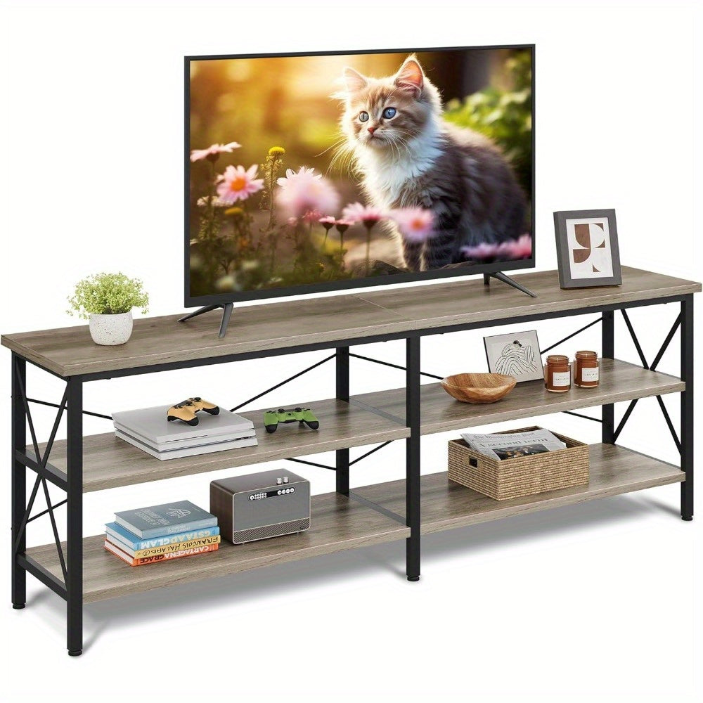 TV Stand up to 70 Inch TV, 63" Entertainment Center, TV Media Console with 3-Tier Storage Shelves for Living Room and Bedroom