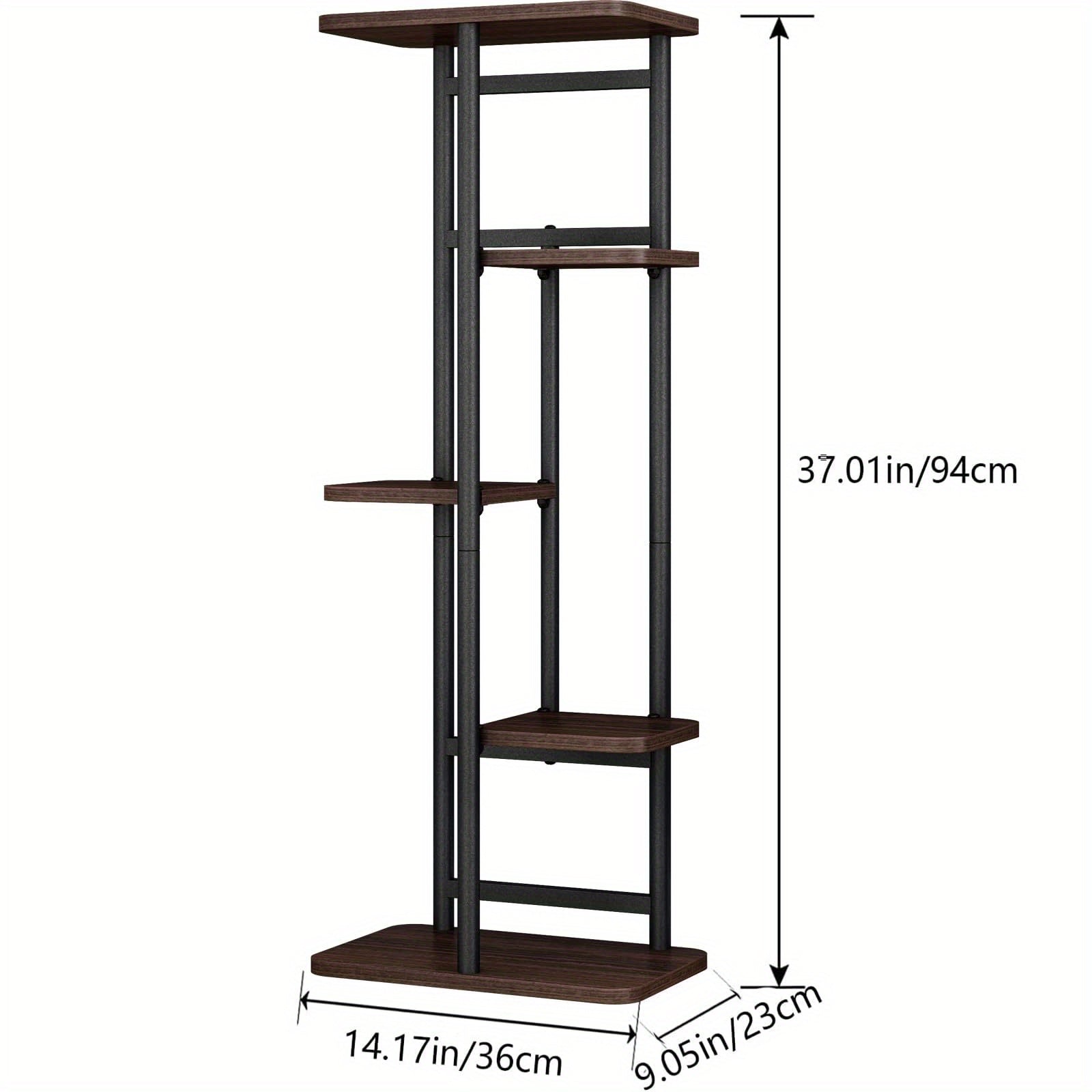 Plant Stand 5-Tier Plant Shelf for Indoor Outdoor, Waterproof Metal Tall Plant Stand for Living Room Bathroom Balcony Garden Flower Stand