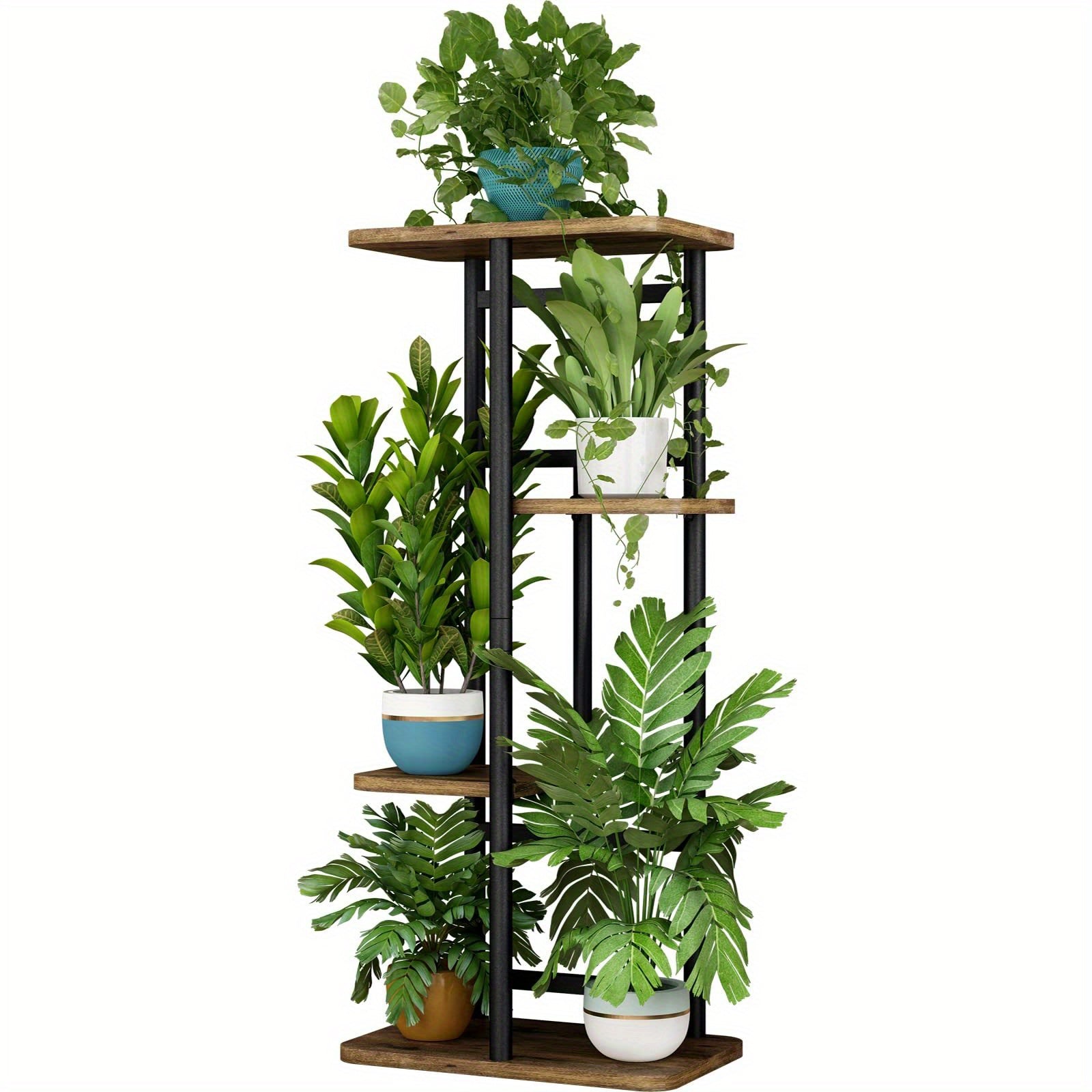 Plant Stand 5-Tier Plant Shelf for Indoor Outdoor, Waterproof Metal Tall Plant Stand for Living Room Bathroom Balcony Garden Flower Stand