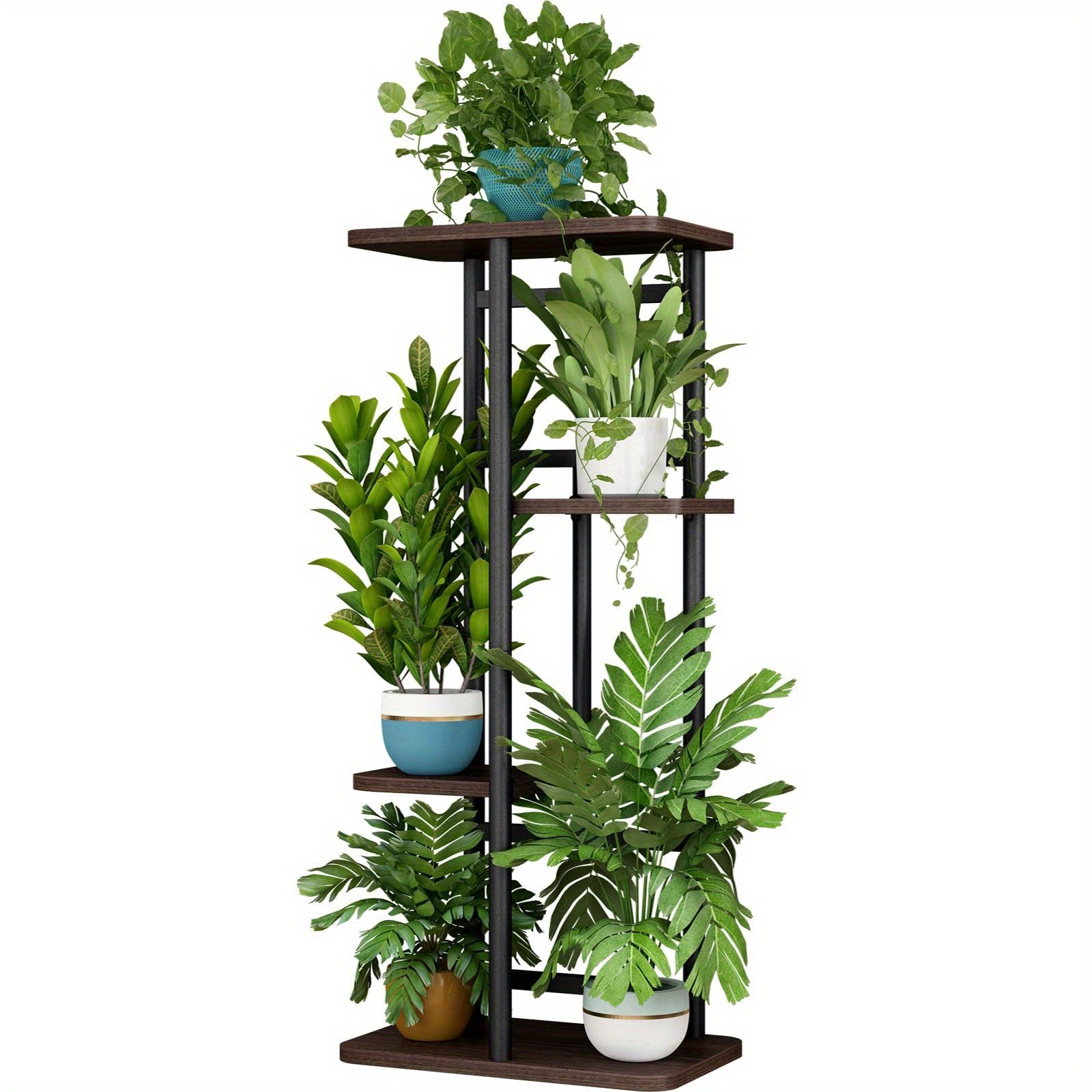 Plant Stand 5-Tier Plant Shelf for Indoor Outdoor, Waterproof Metal Tall Plant Stand for Living Room Bathroom Balcony Garden Flower Stand