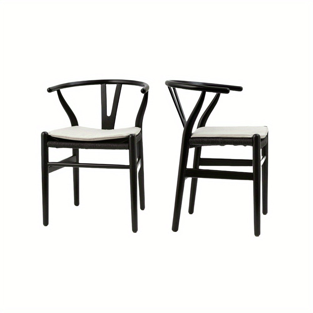 Chairs for Dining Room, Soild Wood Weave Dining Chair, Armchair, Fully Assembled, Set of 2