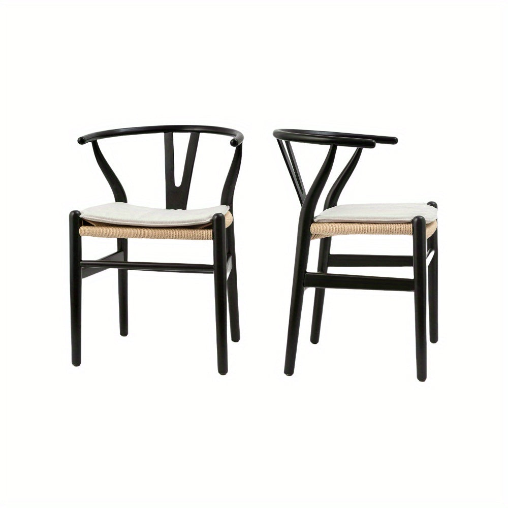 Chairs for Dining Room, Soild Wood Weave Dining Chair, Armchair, Fully Assembled, Set of 2