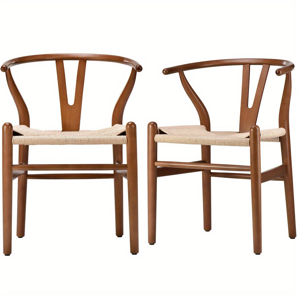 Chairs for Dining Room, Soild Wood Weave Dining Chair, Armchair, Fully Assembled, Set of 2