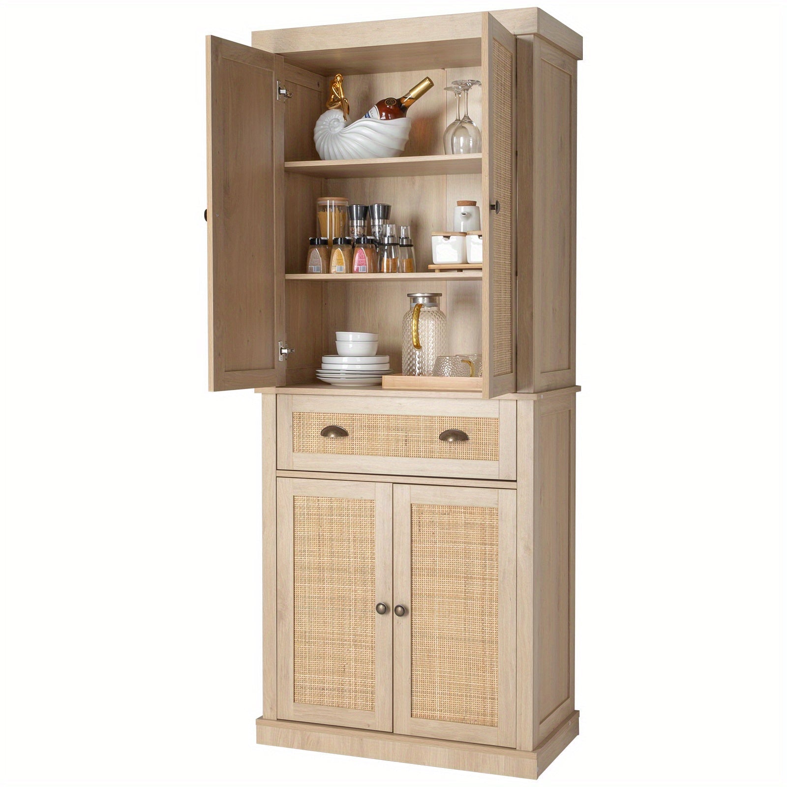 4 Doors Armoire with 1 Drawer and 4 Adjustable Inner Shelves