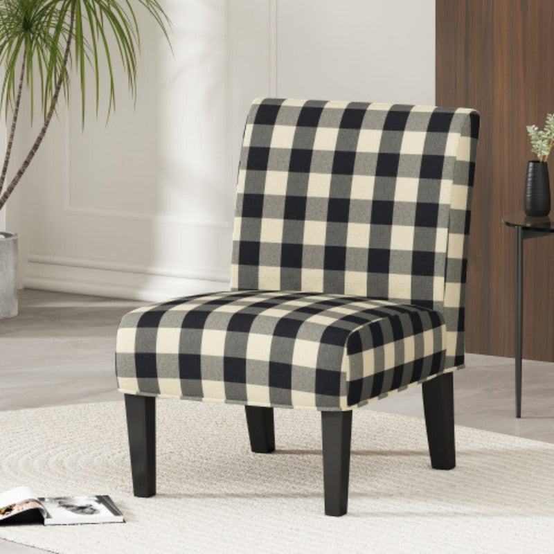 Classic Checkered Accent Chair, Living Room Chair