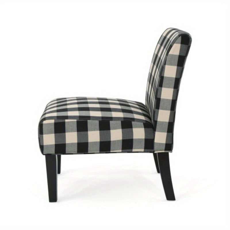 Classic Checkered Accent Chair, Living Room Chair