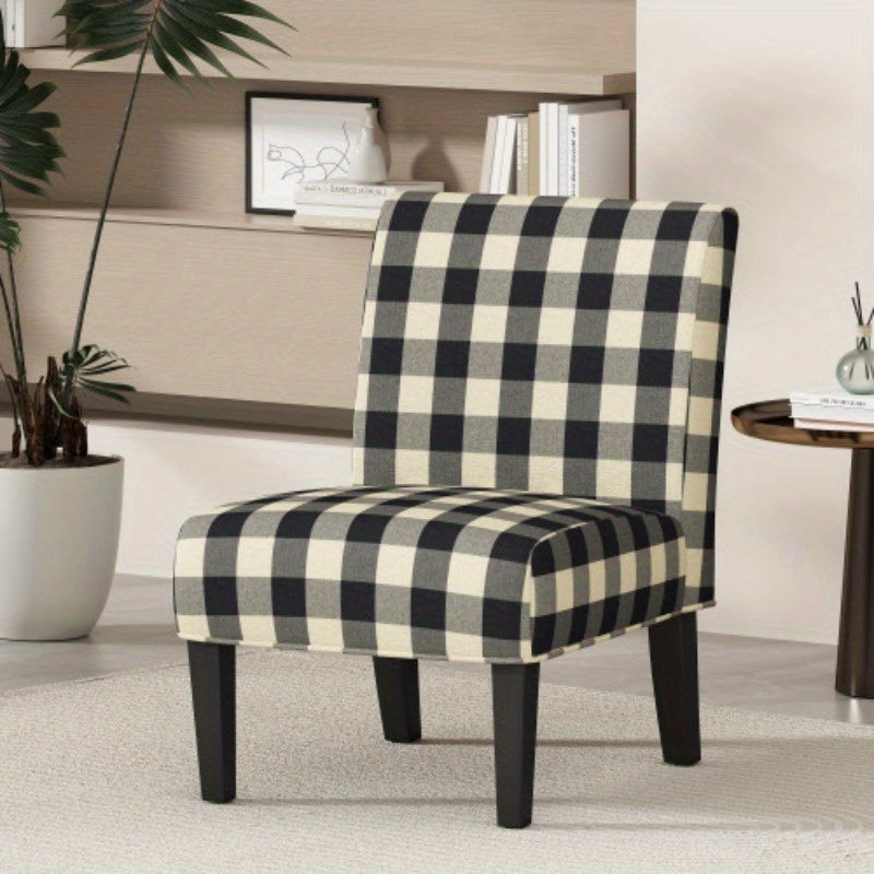 Classic Checkered Accent Chair, Living Room Chair