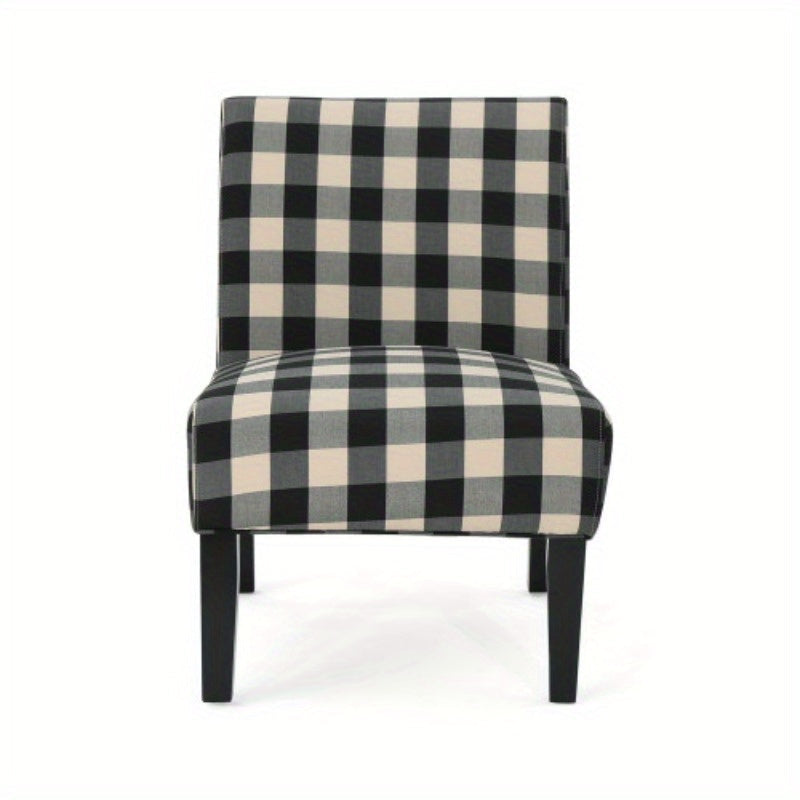 Classic Checkered Accent Chair, Living Room Chair