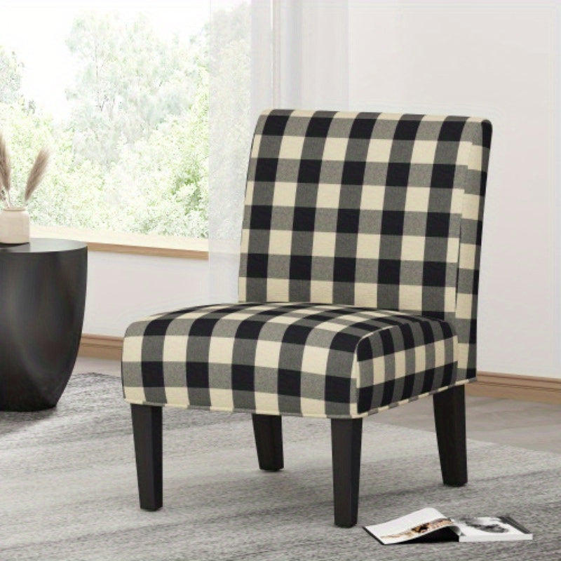 Classic Checkered Accent Chair, Living Room Chair