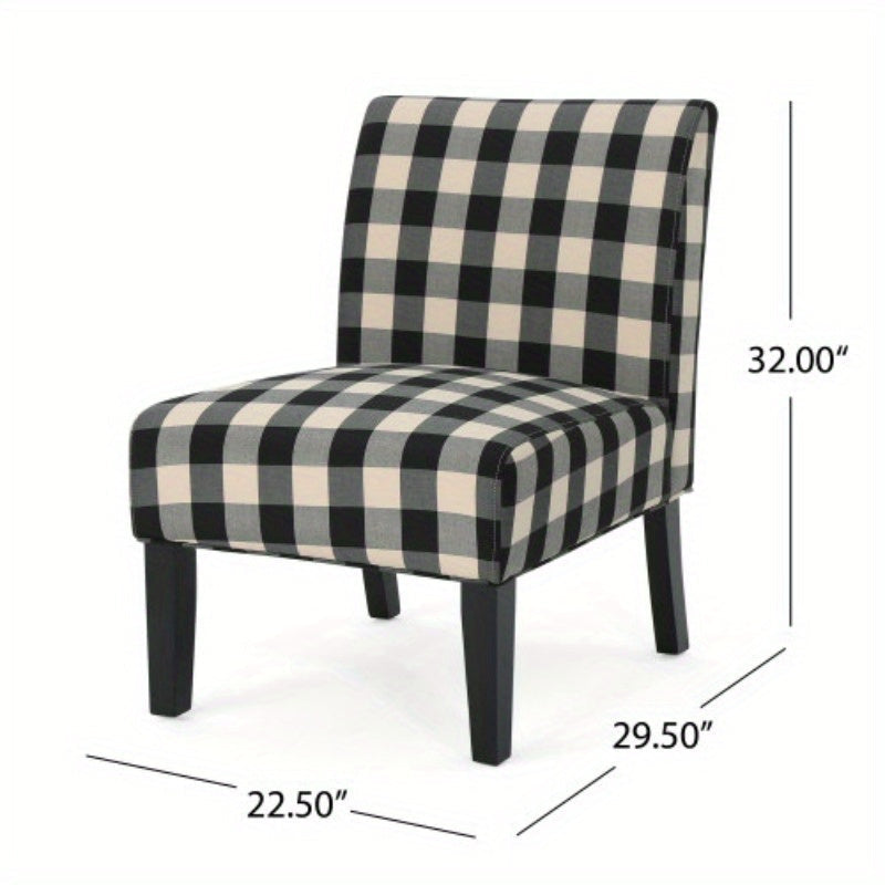 Classic Checkered Accent Chair, Living Room Chair