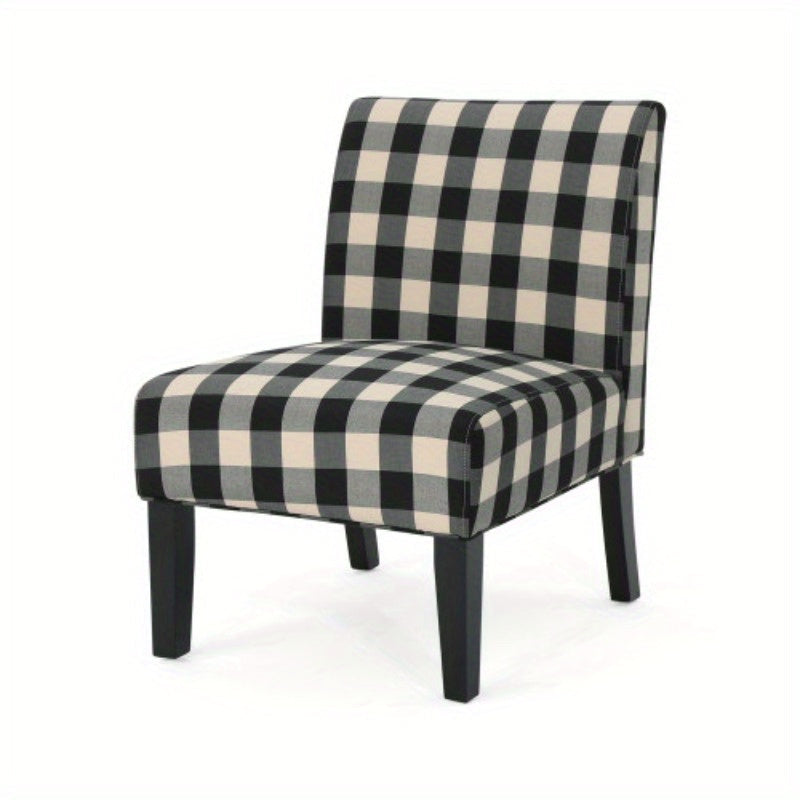 Classic Checkered Accent Chair, Living Room Chair