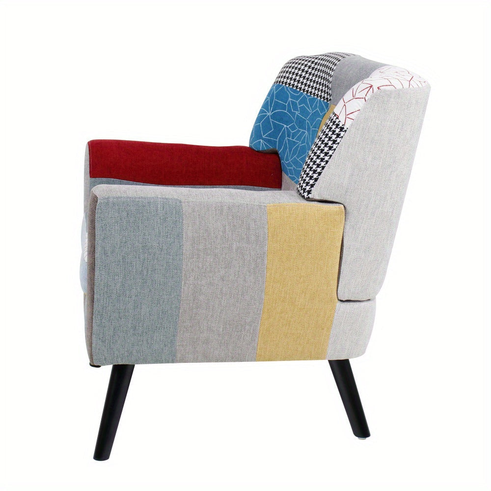 Accent Chair, Mid Century Modern Fabric Club Chair for Bedroom Comfy, Colourful Single Sofa Chair for Livingroom, Bedroom, Office, Study and Reading Room