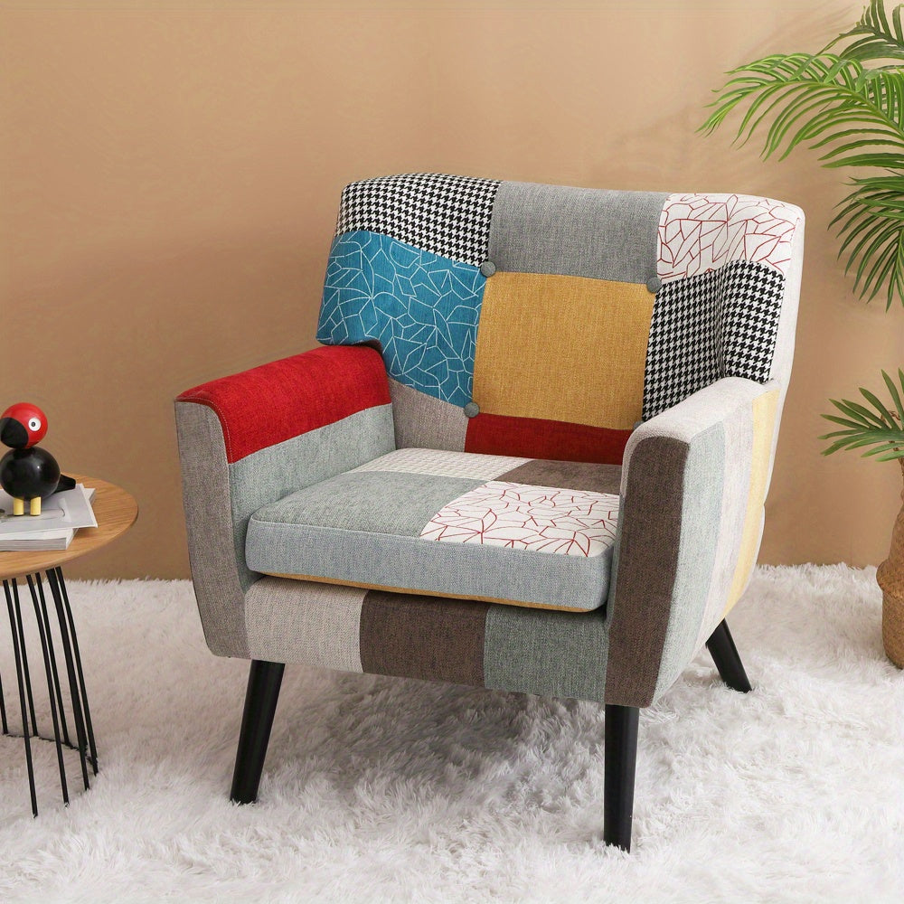 Accent Chair, Mid Century Modern Fabric Club Chair for Bedroom Comfy, Colourful Single Sofa Chair for Livingroom, Bedroom, Office, Study and Reading Room