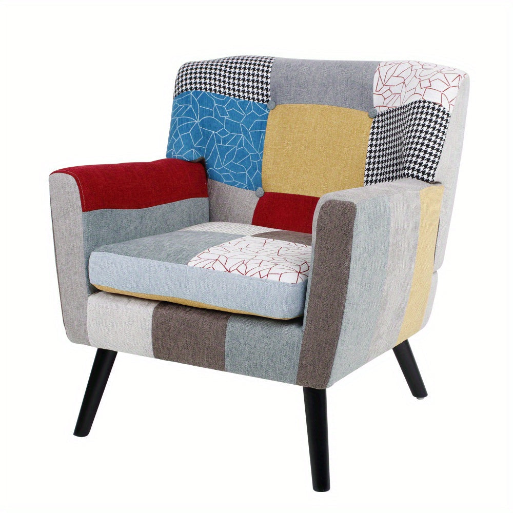 Accent Chair, Mid Century Modern Fabric Club Chair for Bedroom Comfy, Colourful Single Sofa Chair for Livingroom, Bedroom, Office, Study and Reading Room