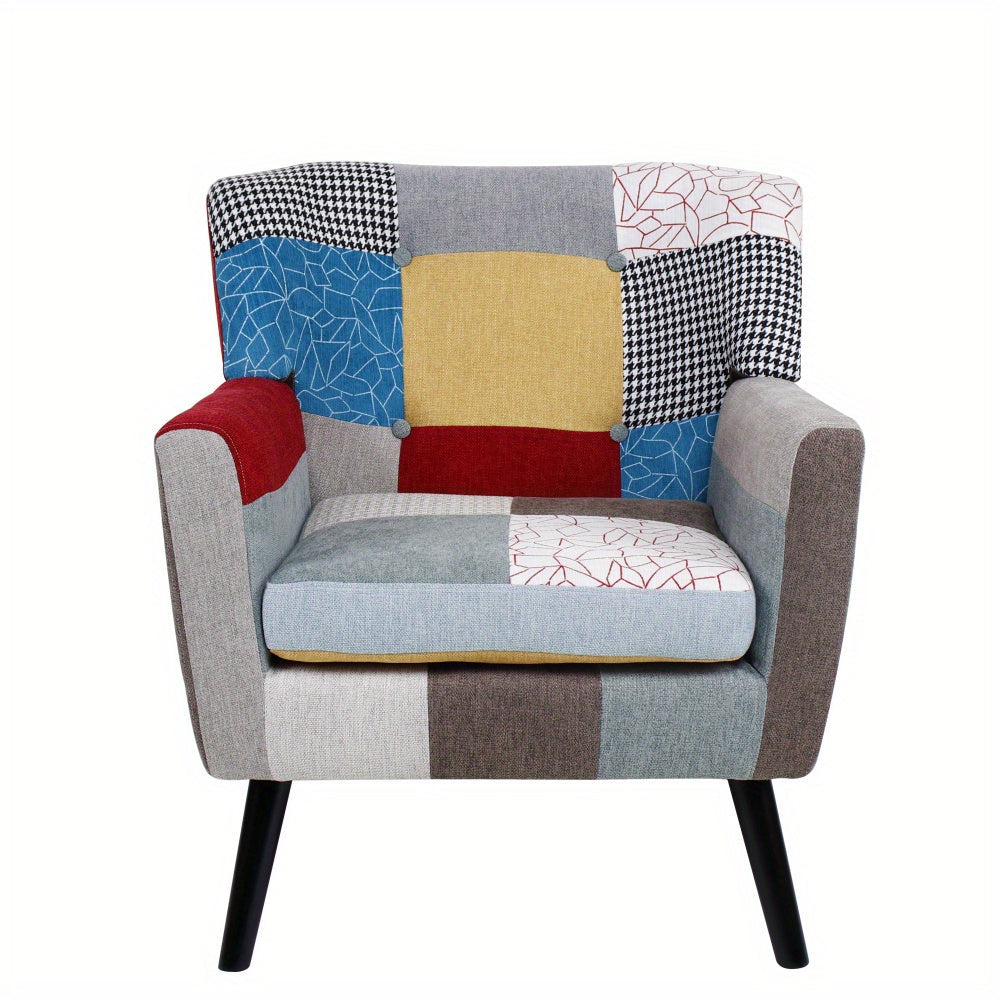 Accent Chair, Mid Century Modern Fabric Club Chair for Bedroom Comfy, Colourful Single Sofa Chair for Livingroom, Bedroom, Office, Study and Reading Room