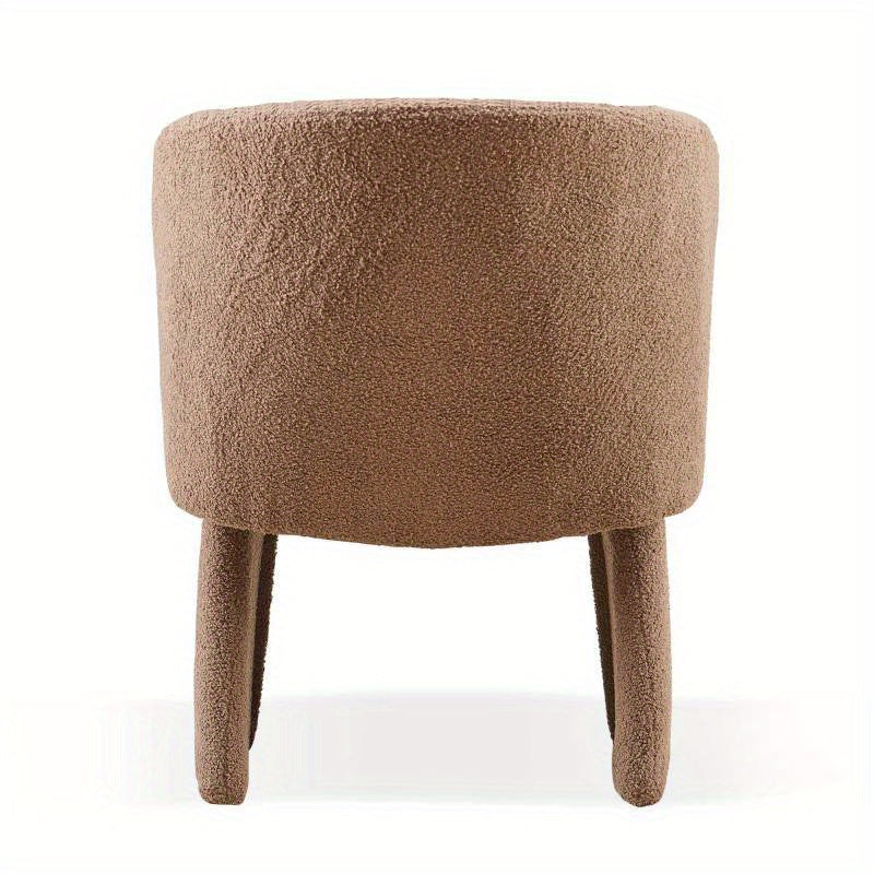 Cozy Brown Teddy Accent Chair - Modern Single Sofa Side Chair with Soft Sponge Cushion for Dining, Bedroom, Living Room - Easy Care & Durable, Modern Style