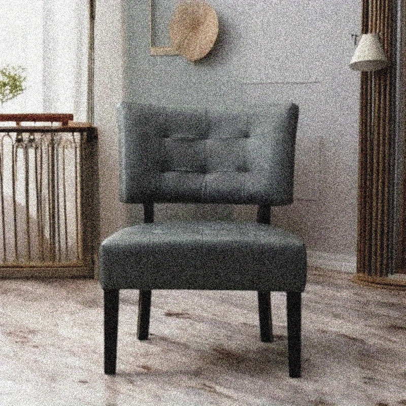 Gray Blended Leather Accent Chair - Oversized Seating - Comfortable for Living Room & Bedroom - Stylish Design for Home Decor - Durable Furniture Piece