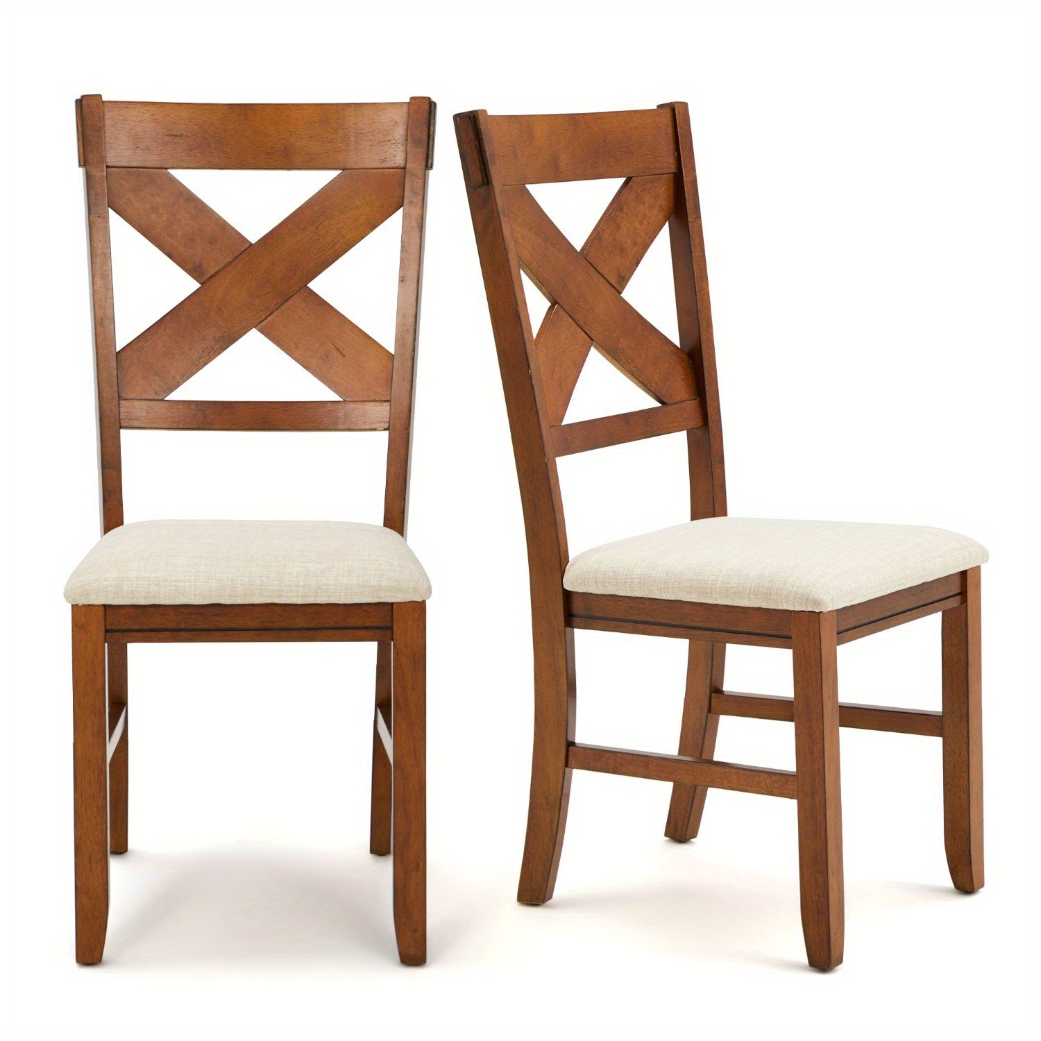 Upholstered Dining Chairs with Non-slip Feet, Side Chairs for Dining Table, Solid Wood Kitchen Chairs Set of 2