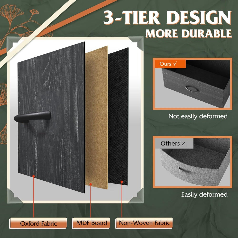 Tall Dresser for Bedroom with 10 Drawers Chest of Drawers Dressers Bedroom Furniture Storage Organizer Unit with Fabric