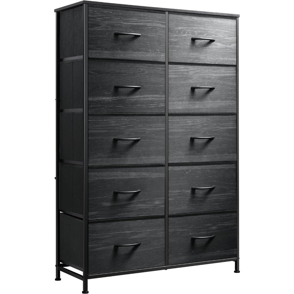 Tall Dresser for Bedroom with 10 Drawers Chest of Drawers Dressers Bedroom Furniture Storage Organizer Unit with Fabric