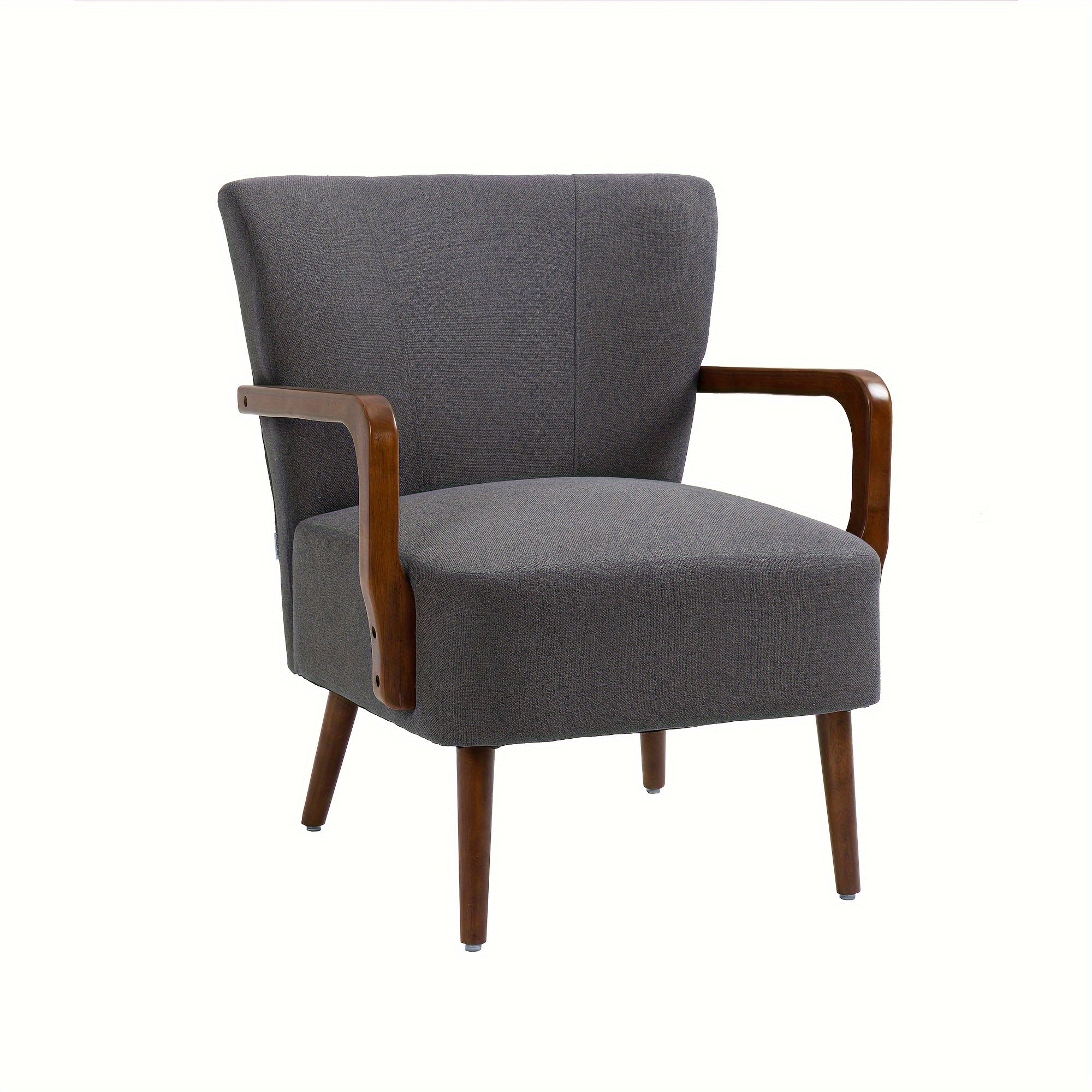 Fabric Accent Chair, Upholstered Leisure Armchair, Mid-Century Modern Chair with Wood legs for Living Room, Bedroom, Balcont