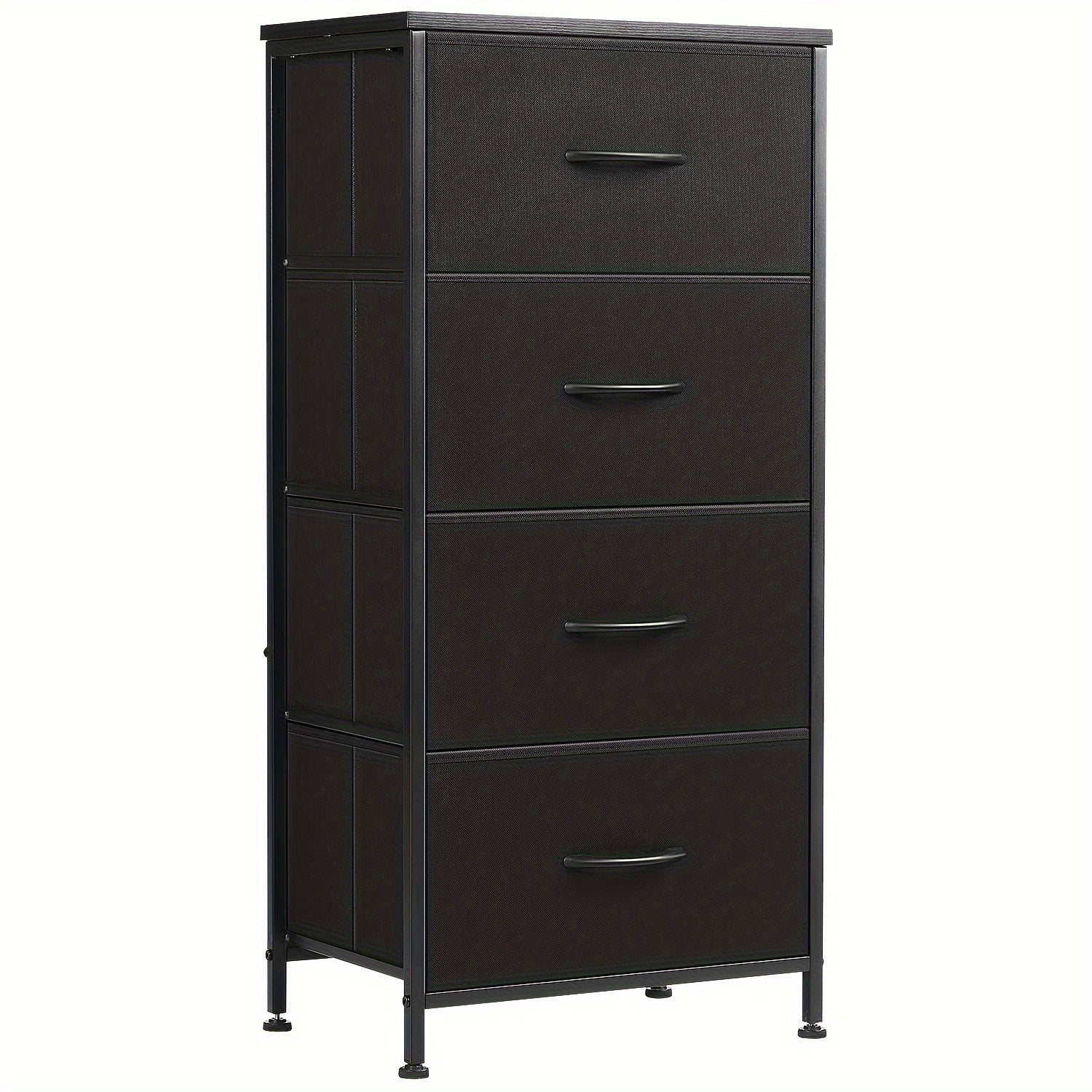 1pc Dresser For Bedroom With 4 Drawers, Fabric Closet Organizer, Dresser With Metal Frame And Wood Tabletop, Chest Storage Tower, For Nursery, Living Room, Entryway