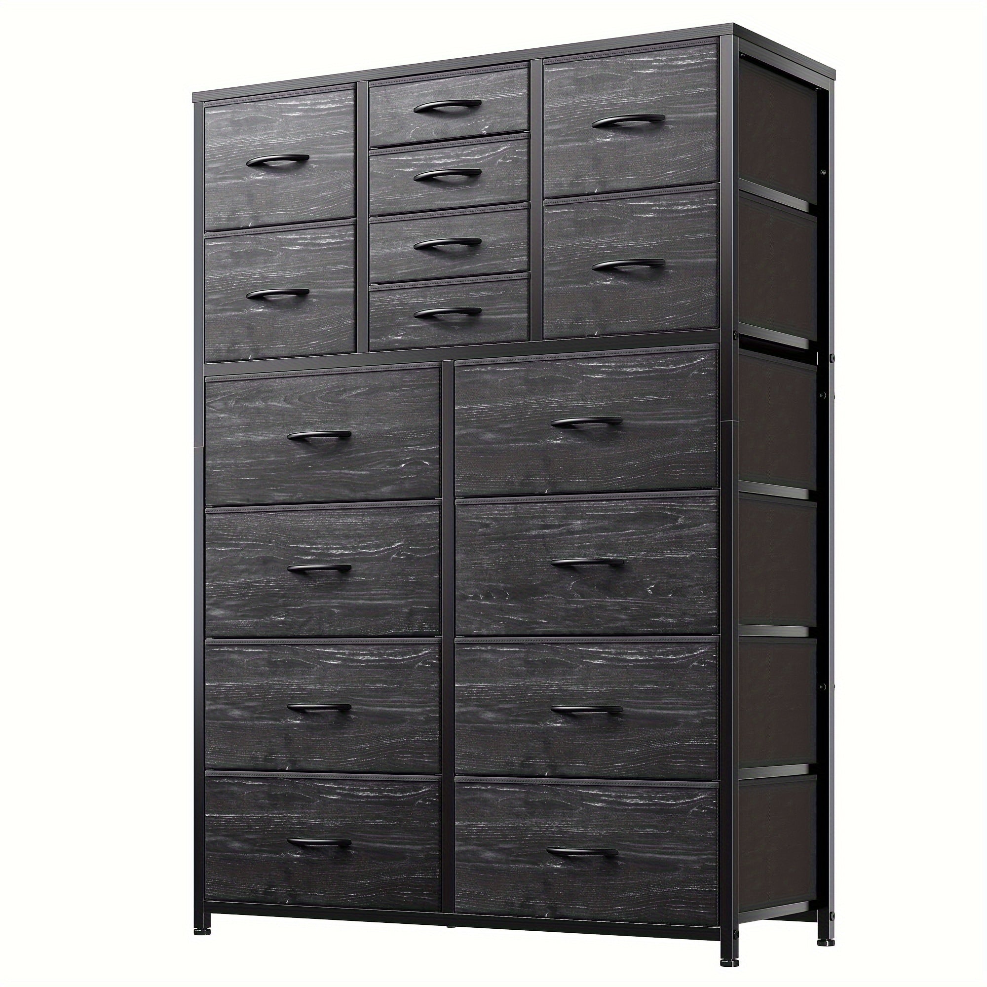 16 Drawers Dresser for Bedroom Tall Dresser for Bedroom Bedroom Dressers & Chests of Drawers with Wood Top and Metal