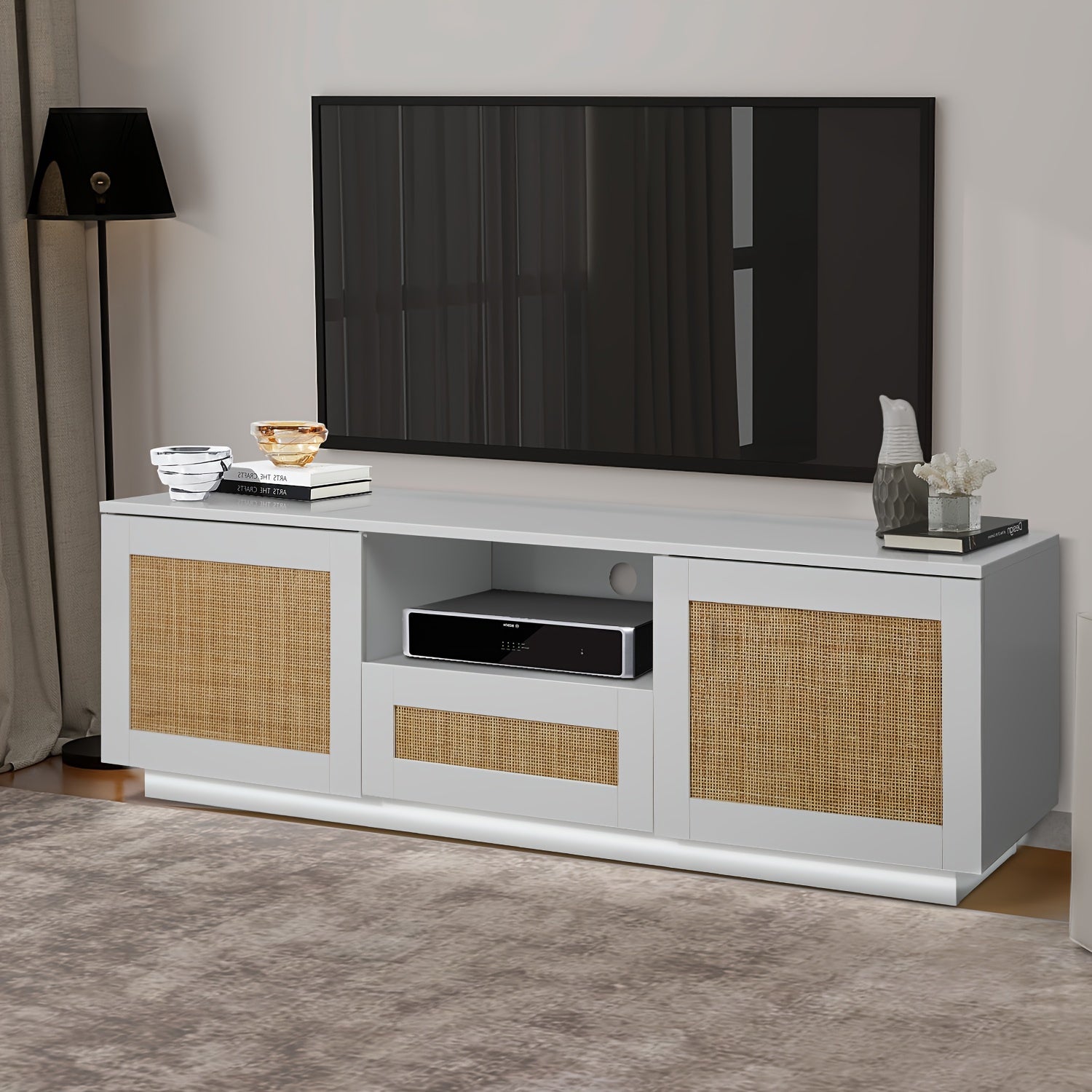 59" TV Stand With LED Lights For TVs Up To 65 Inches