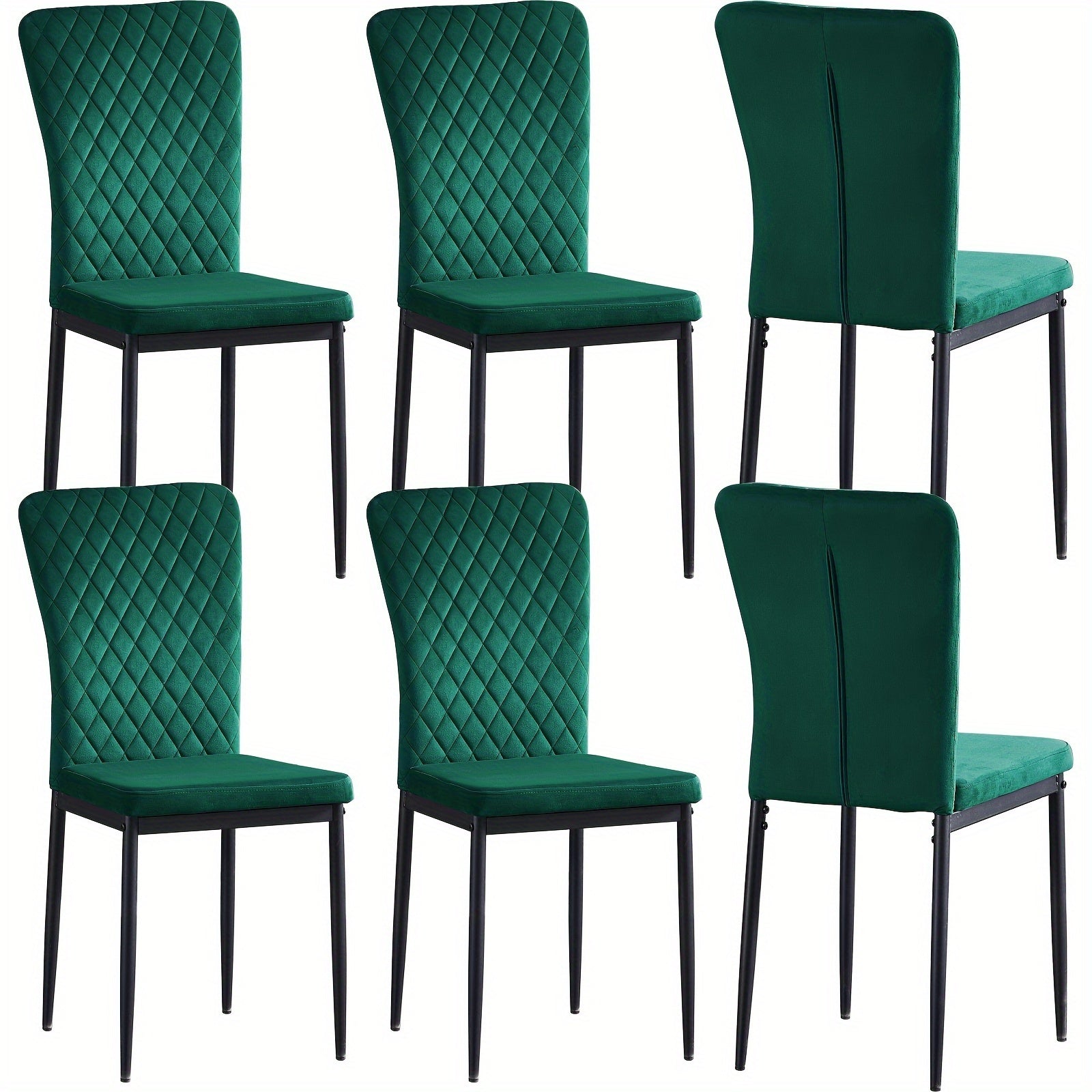 Black Velvet Dining Chairs Set Of 4 Kitchen & Dining Room Chairs High Back Kitchen Living Room Chairs Metal Frame Modern Lattice Design Set Of 6 Brown Living Room Chairs Dining Chairs with Suede, High Back, Metal Frame And Mo