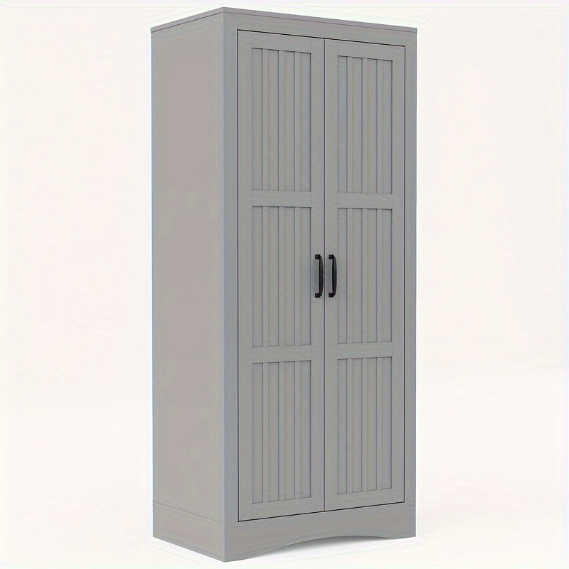 Wardrobe Armoire Closet, Bedroom Wardrobe Closet, 2 Door Gray Wardrobe Cabinet